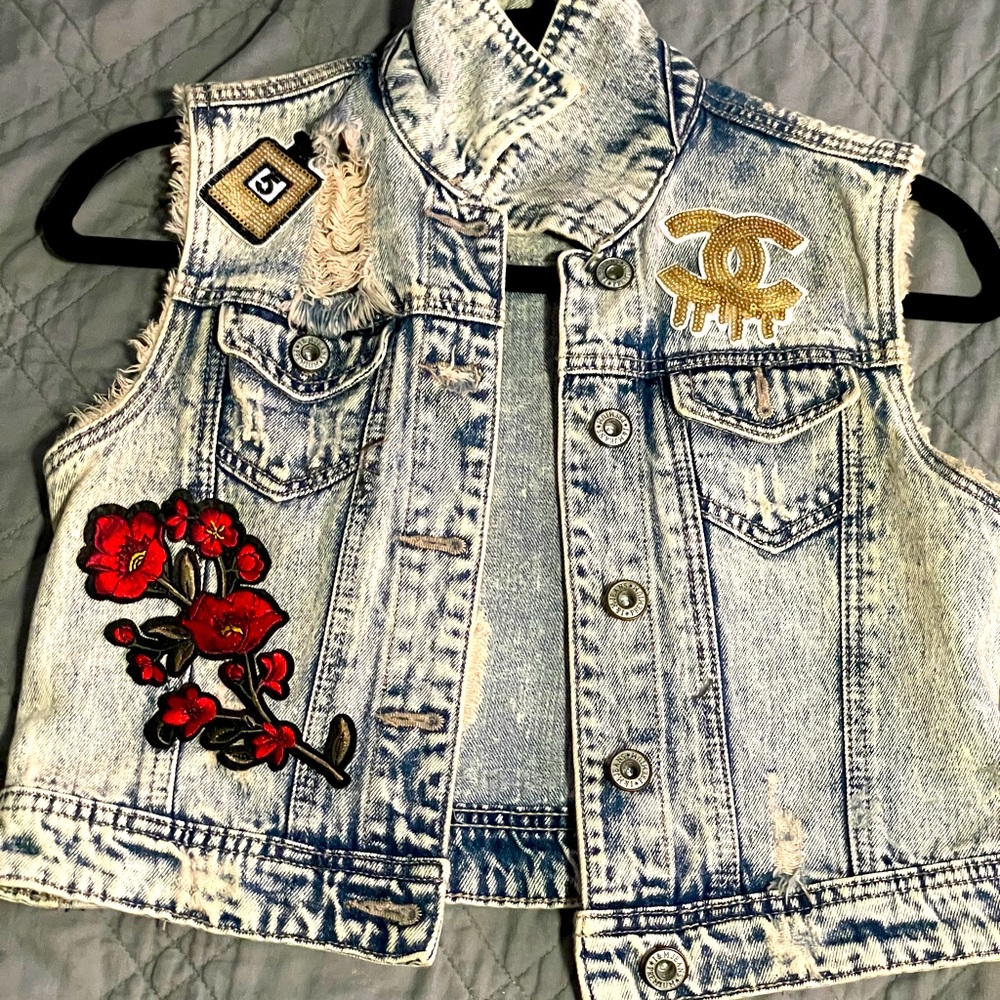 Fashion unique denim jeans vest